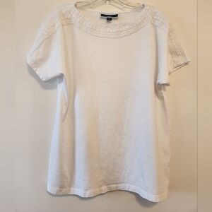 Karen Scott White Short Sleeve Shirt Medium